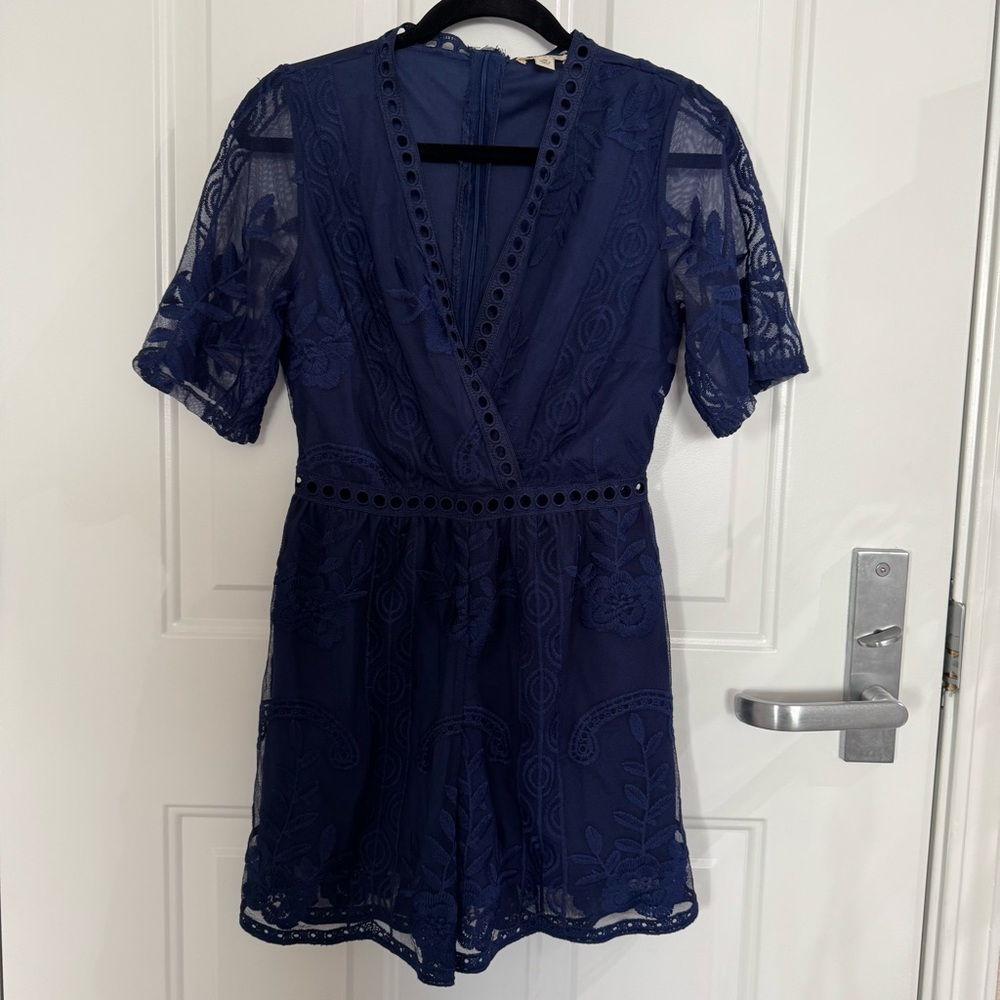 Women’s Navy Lacy Romper